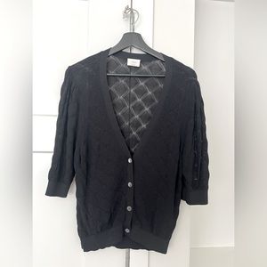 Aritzia Wilfred Black DAINTY CARDIGAN Size Large